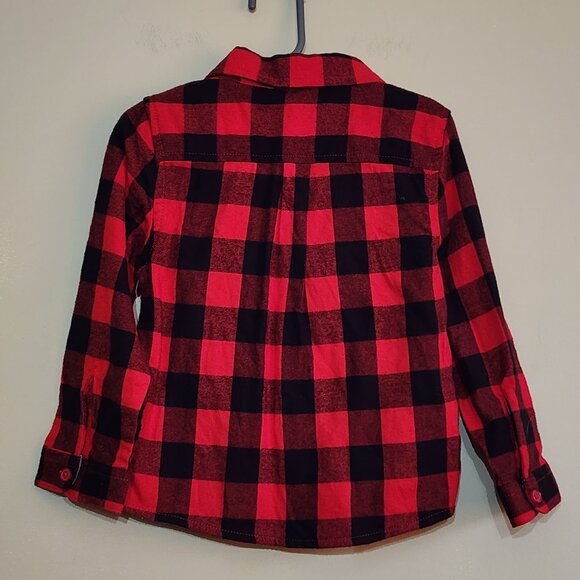 Wonder Nations - Boys Buffalo Plaid Button Down Long Sleeve Shirt Size 4T NWT - Picture 3 of 4